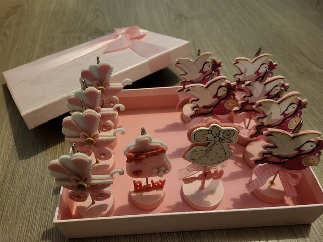 Clips sujeta foto bebé madera rosa