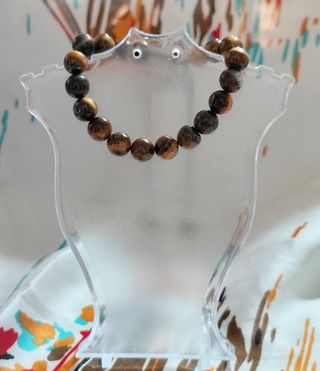 PULSERA UNISEX DE OJO DE TIGRE CUENTAS 8 MILÍMETRO