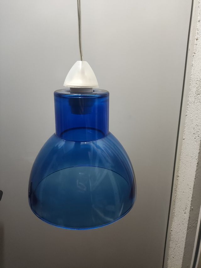 2 Lamparas techo cristal azul y verde