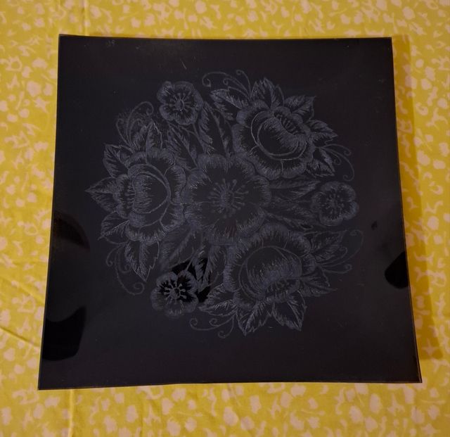 Bandeja cristal grabada