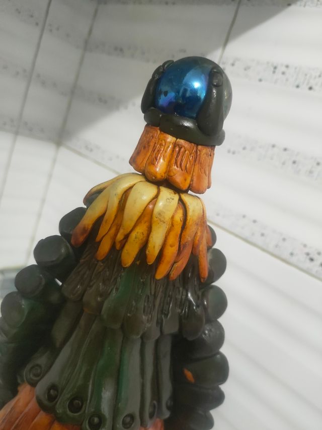 FIGURA XL BOTELLA AZTECA MAYA MEXICO OBSIDIANA