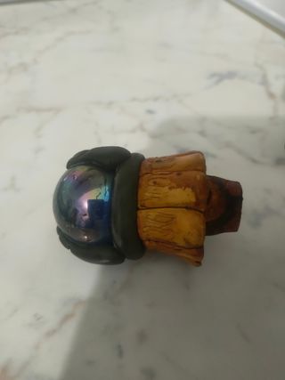FIGURA XL BOTELLA AZTECA MAYA MEXICO OBSIDIANA