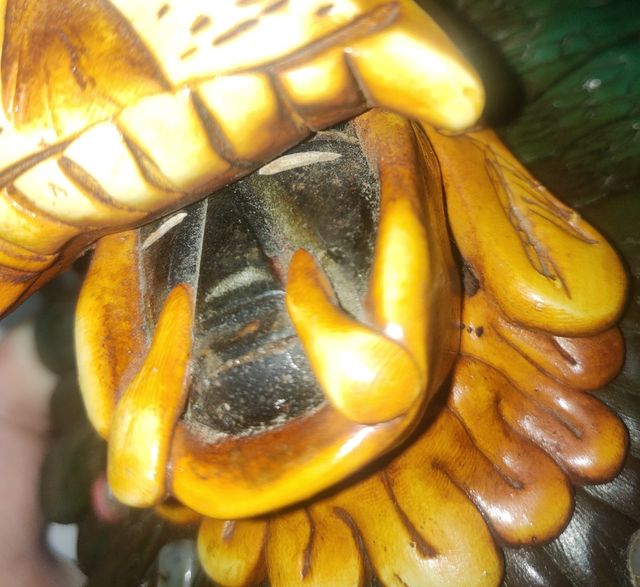 FIGURA XL BOTELLA AZTECA MAYA MEXICO OBSIDIANA