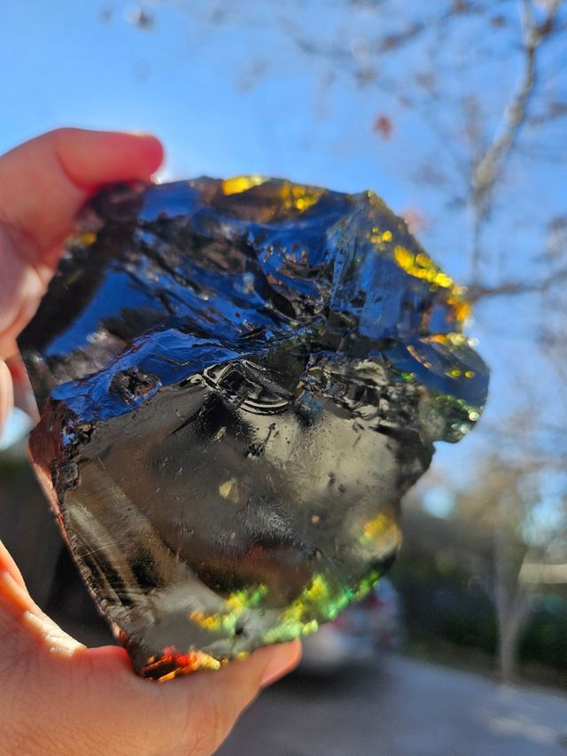 Cristal de Andara negro y multicolor