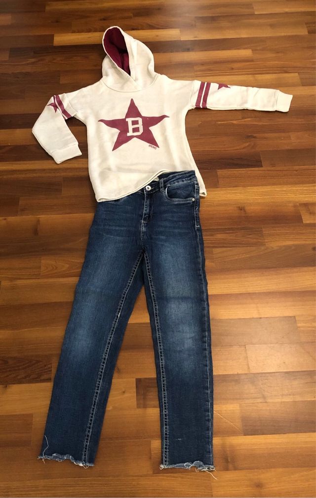 Felpa Leggings Jeans 7 anni