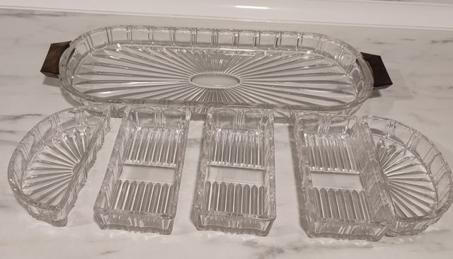 Bandeja de vidrio vintage 