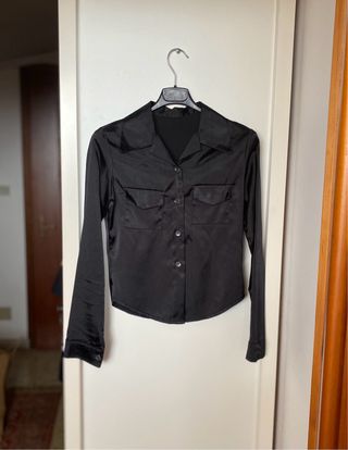 Camicia in raso nera