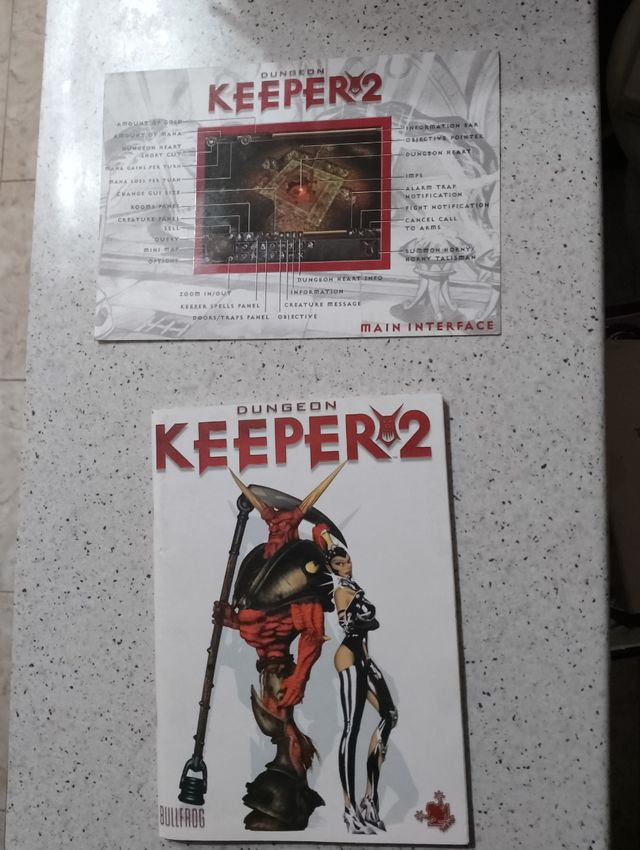 Manual y tarjeta dungeon keeper 2