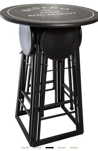 Mesa alta de jardín con taburetes