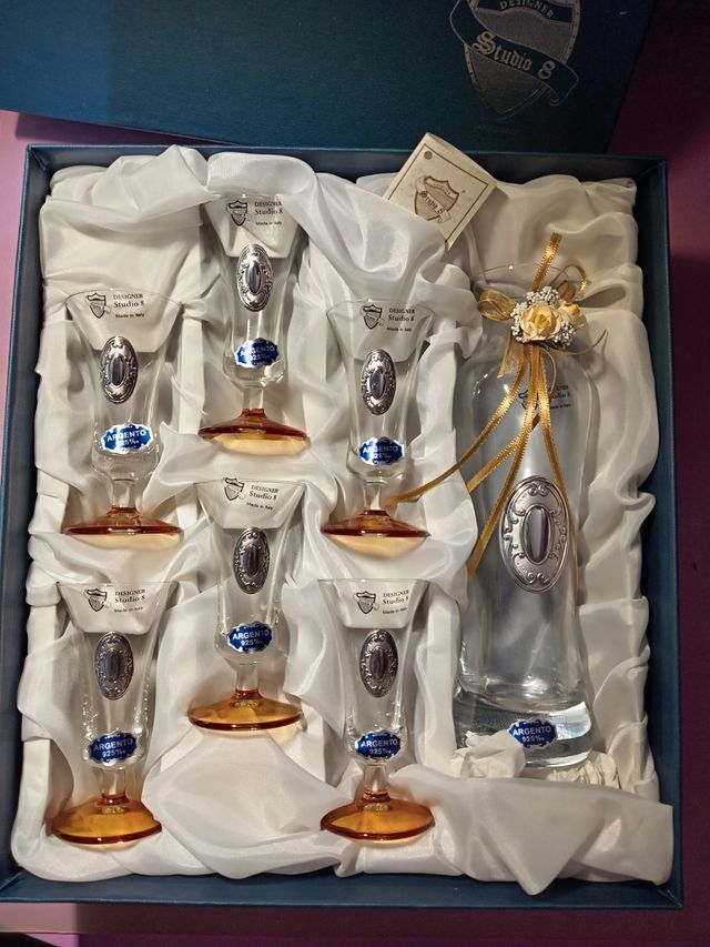 Set bicchieri Studio 8 con inserto in argento