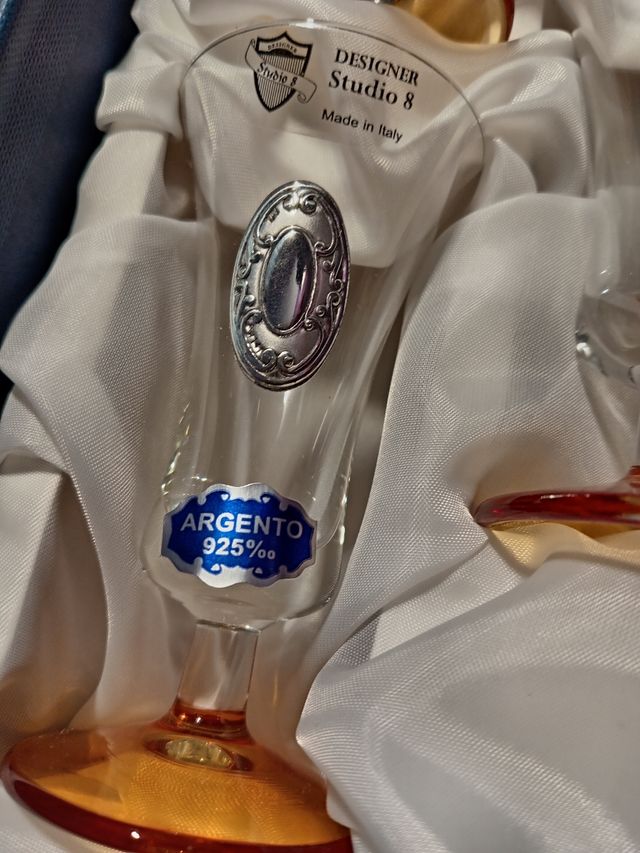 Set bicchieri Studio 8 con inserto in argento