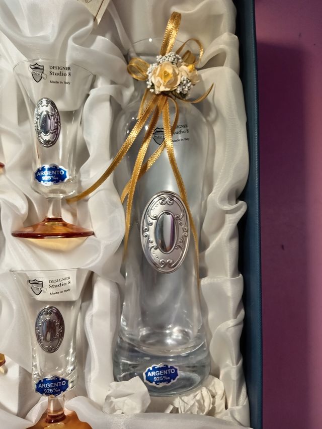 Set bicchieri Studio 8 con inserto in argento