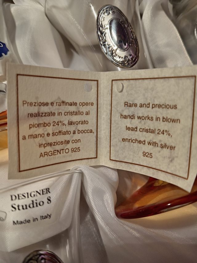 Set bicchieri Studio 8 con inserto in argento