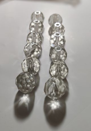 12 PERLE DI VETRO SFACCETTATE ANTICHE