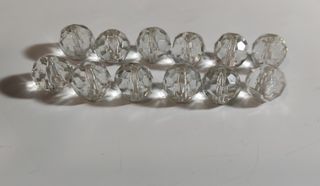 12 PERLE DI VETRO SFACCETTATE ANTICHE