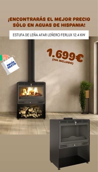 Estuda de leña Ferlux Afar Leñero 12.4 KW