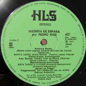 DISCO DE VINILO PEDRO RUIZ