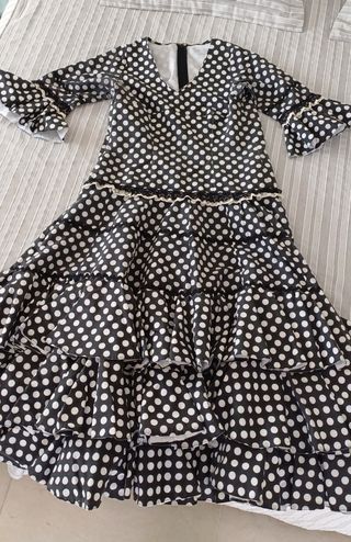 Traje flamenca lunares negro y blanco