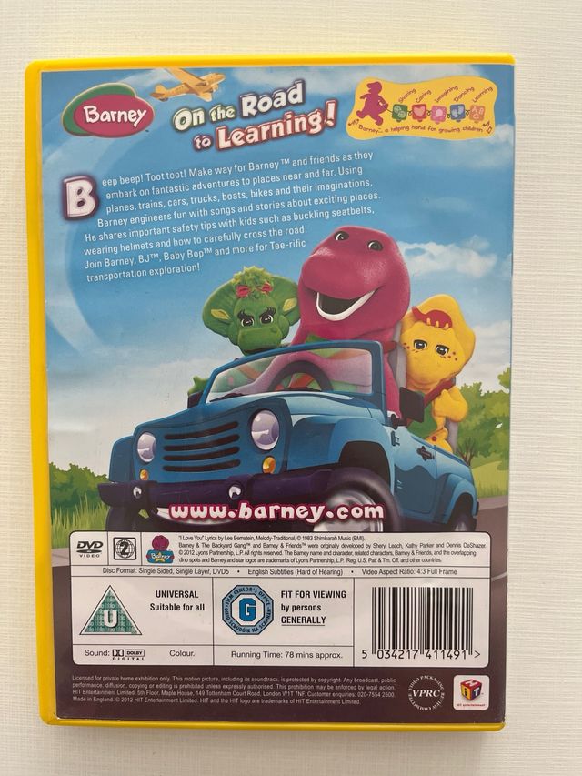 4 DVDs infantiles de Barney en INGLES