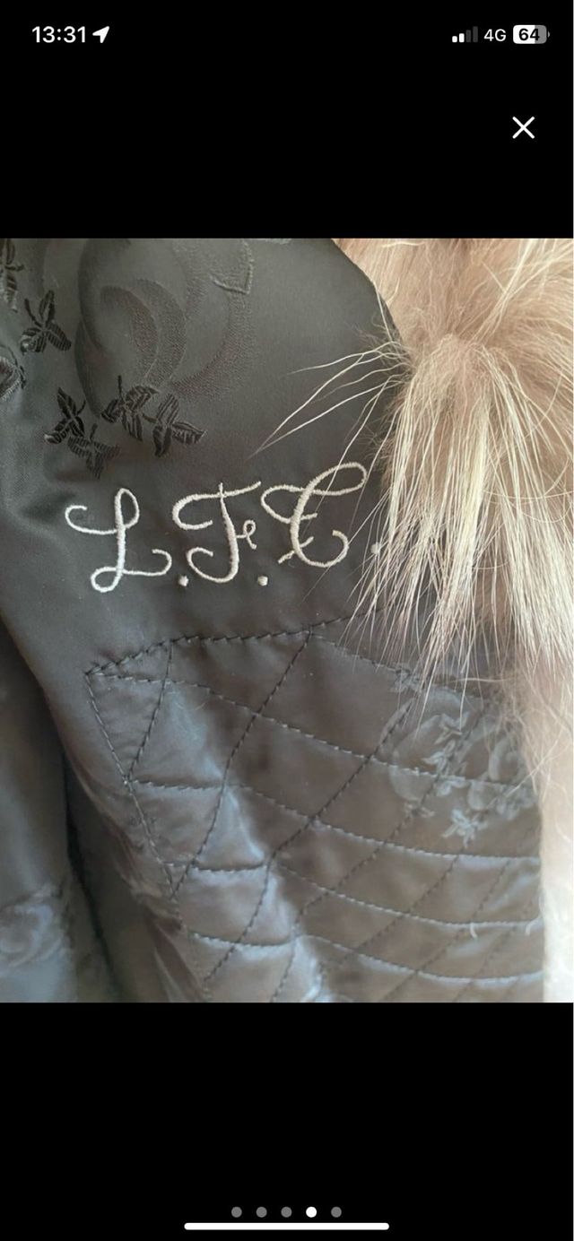 Abrigo piel zorro plateado