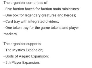 organizer in legno per blood rage e le espansioni