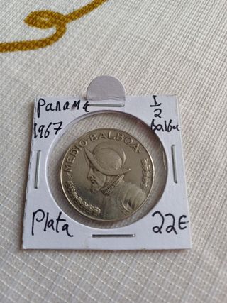 Moneda de plata medio balboa panama