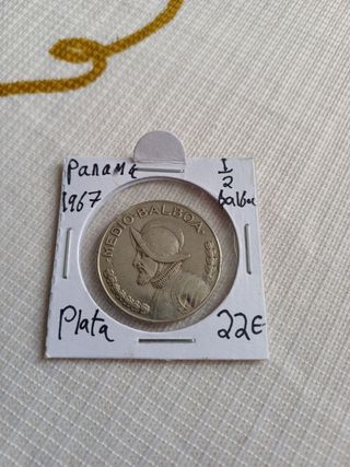 Moneda de plata medio balboa panama