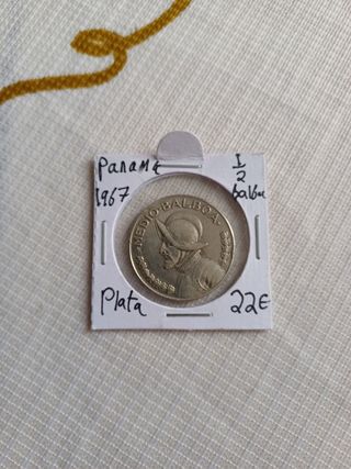 Moneda de plata medio balboa panama