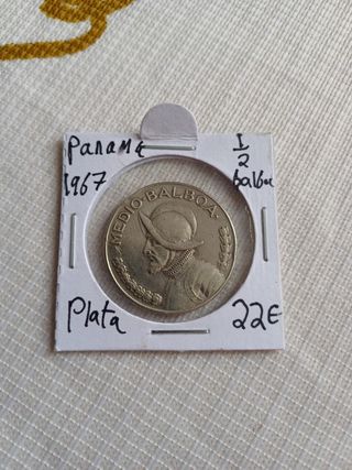 Moneda de plata medio balboa panama