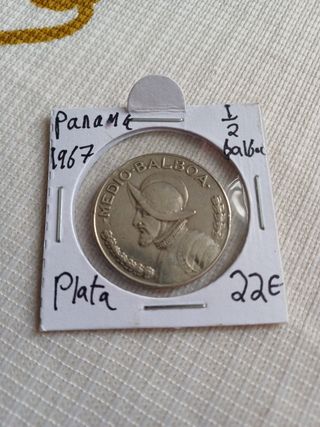Moneda de plata medio balboa panama
