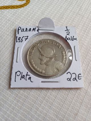 Moneda de plata medio balboa panama
