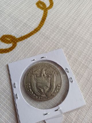 Moneda de plata medio balboa panama