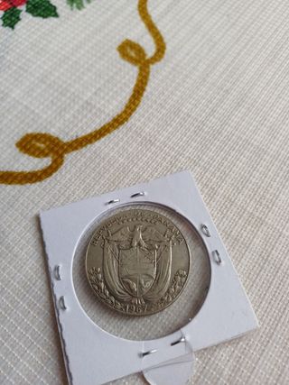 Moneda de plata medio balboa panama