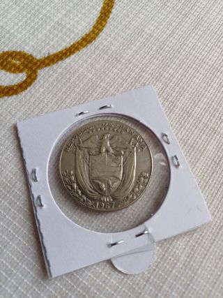 Moneda de plata medio balboa panama