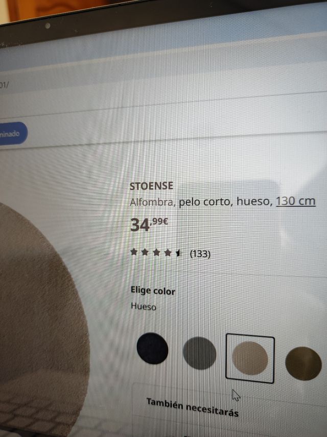 Alfombra nueva Ikea, color crudo