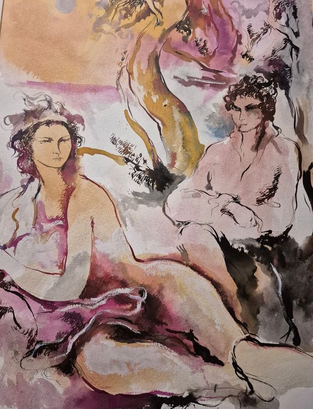 Quadro acquarello  su carta franco Murer,