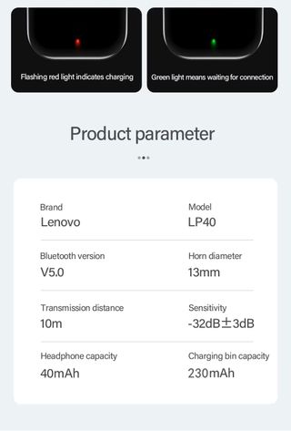 Auriculares inalámbricos Lenovo LP40 PRECINTADOS