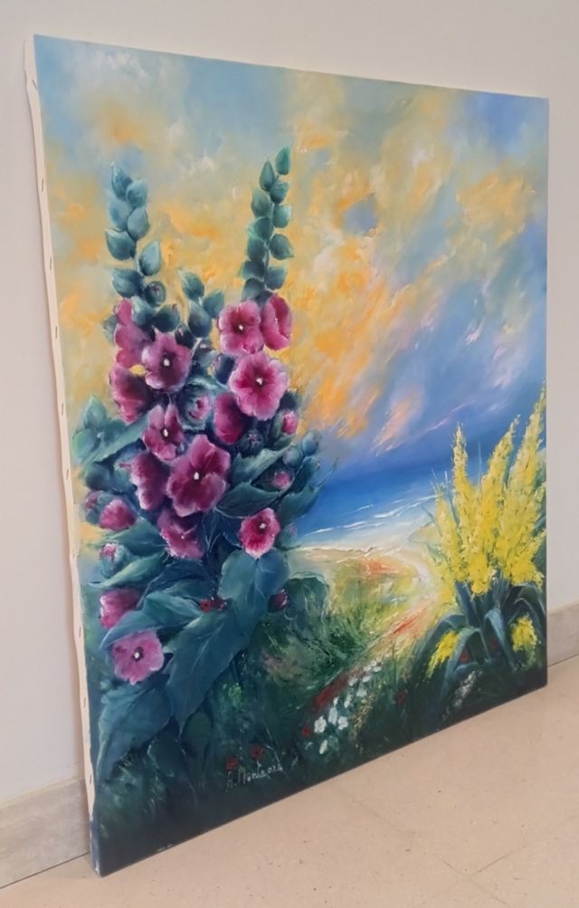 Quadro paesaggio dipinto a mano