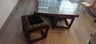 Mesa centro de madera de acacia