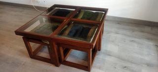 Mesa centro de madera de acacia