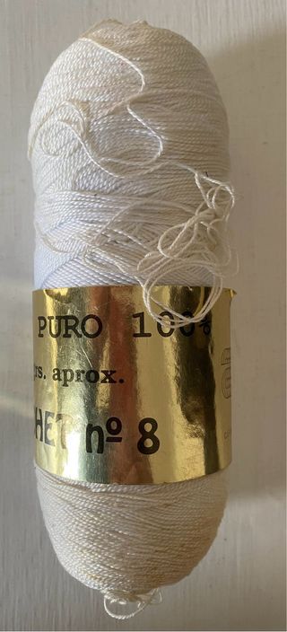 Hilo blanco para tejer del nº 8