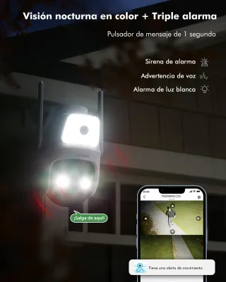 Cámara de vigilancia con doble objetivo
