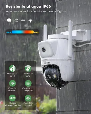 Cámara de vigilancia con doble objetivo