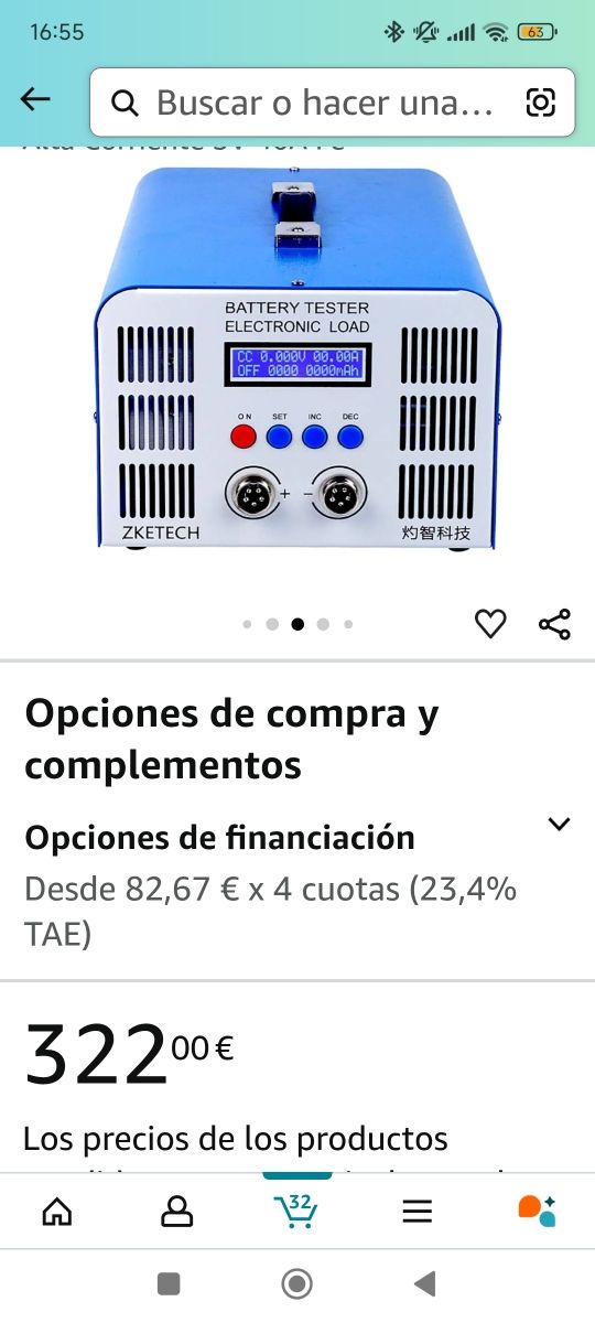 Probador de carga de batería