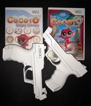 NUEVO.2 juegos wii Cocoto + 2 Pistolas 