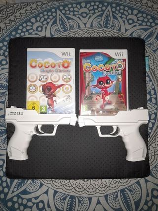 NUEVO.2 juegos wii Cocoto + 2 Pistolas 