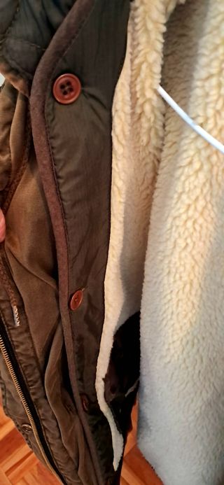 Parka desmontable mangas cuero Zara Xs