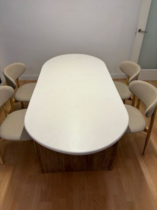 mesa de Microcemento ovalada