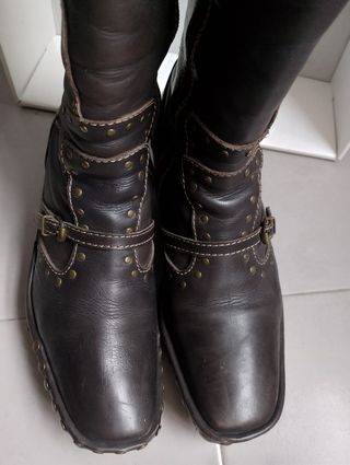 Botas altas piel  marrón 