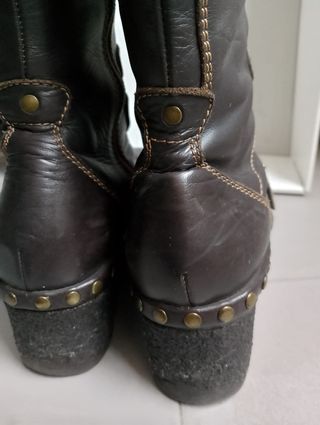 Botas altas piel  marrón 